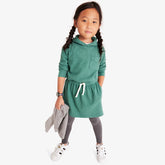 Clearance kids heathered waffle hoodie drawstring dress
