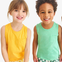 Kids slub pocket tank