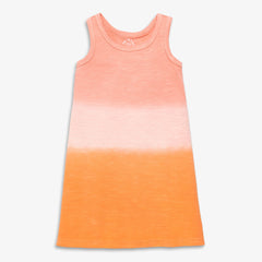 Clearance kids tank dress in dip-dye