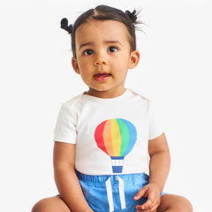 Organic short sleeve hot air balloon babysuit