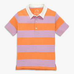 Clearance kids short sleeve polo in rugby stripe