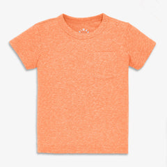 Baby heathered short sleeve pocket tee