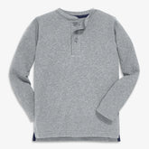 Kids heathered long sleeve henley tee