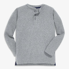 Kids heathered long sleeve henley tee