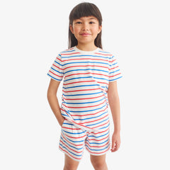 Kids park short in stripe