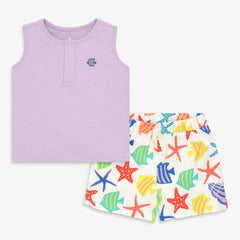 Baby tank & shorts set in under the sea