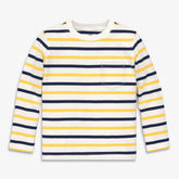 Kids long sleeve pocket tee in multi-stripe