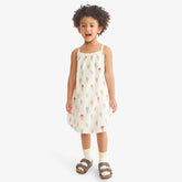 Kids cotton gauze tank dress in rainbow scoops