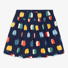 Clearance kids pull-on pocket skirt in rainbow apples
