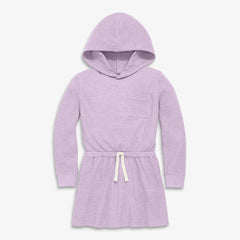 Clearance kids heathered waffle hoodie drawstring dress