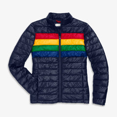Women's fit lightweight puffer jacket in stripe
