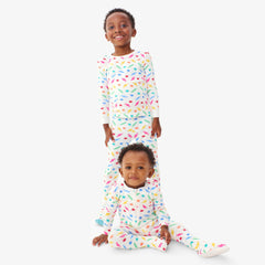 Clearance kids organic pj top in confetti candy