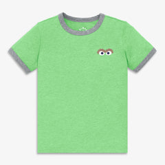 Kids Sesame Street embroidered ringer tee