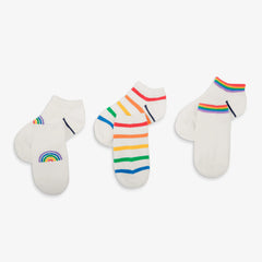Kids ankle sock 3-pack in rainbow mix