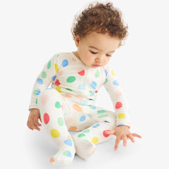 Clearance Baby organic zip footie in rainbow egg hunt