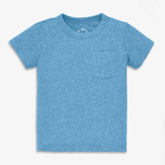 Baby heathered short sleeve pocket tee