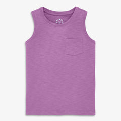 Kids slub pocket tank in seasonal colors