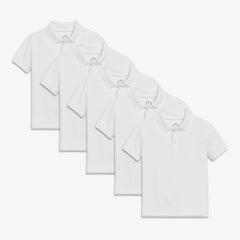 Kids short sleeve pique polo 5-pack