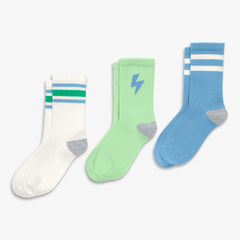 Kids athletic sock 3-pack in bolt mix