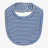 Clearance baby organic snap bib in mini stripe