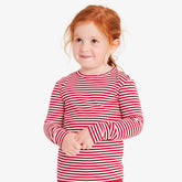 Kids organic long sleeve PJ top in stripe