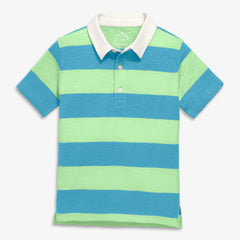 Clearance kids short sleeve polo in rugby stripe