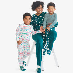Clearance kids organic PJ pant in merry ribbons