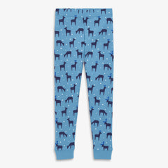 Clearance kids organic PJ pant in snowy reindeer
