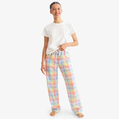 Unisex fit PJ pant in rainbow plaid