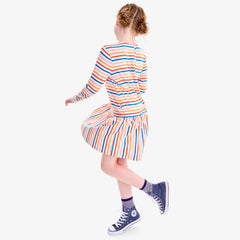 Clearance kids explorer dress in multi-stripe