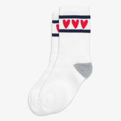 Kids athletic socks with hearts