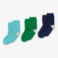 Kids crew sock 3-pack in solid colors
