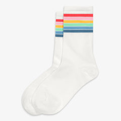 Adult rainbow ringer crew sock