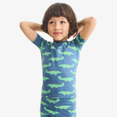 Kids organic short sleeve PJ top in gator pals