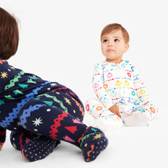 Clearance baby organic zip footie in confetti lights