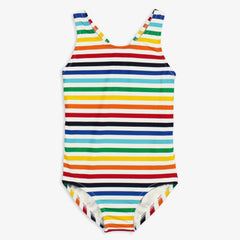 Clearance kids tank swimsuit in rainbow stripe