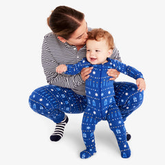 Clearance baby organic zip footie in festive lights