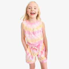 Kids pocket tank in tie-dye
