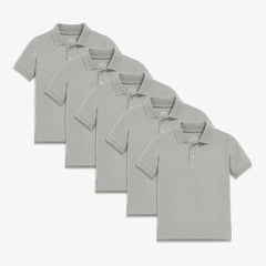 Kids short sleeve pique polo 5-pack