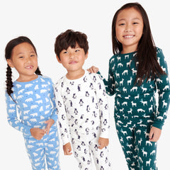 Clearance kids organic long sleeve pj top in bear hugs
