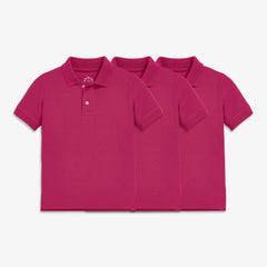 Kids short sleeve pique polo 3-pack seasonal