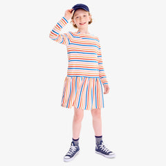 Clearance kids explorer dress in multi-stripe