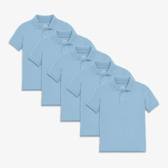 Kids short sleeve pique polo 5-pack