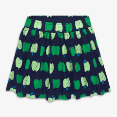 Clearance kids pull-on pocket skirt in apple orchard