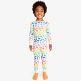 Kids organic PJ pant in rainbow pumpkins