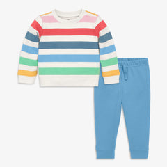 Baby sweatshirt outfit in candy stripe