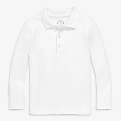 Kids slim long sleeve interlock polo