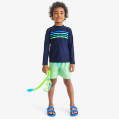 Kids tonal banner long sleeve rash guard