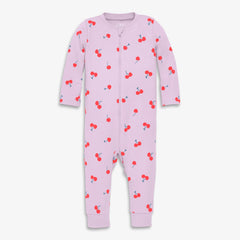 Baby organic zip romper in summer fruits