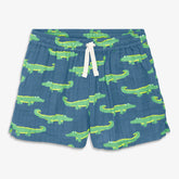 Kids cotton gauze beach short in gator pals